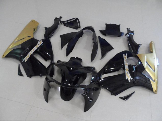Beste Kawasaki ZX12R Motorrad Verkleidung Kit 2002-2006 - Glanzendes Schwarz Gold