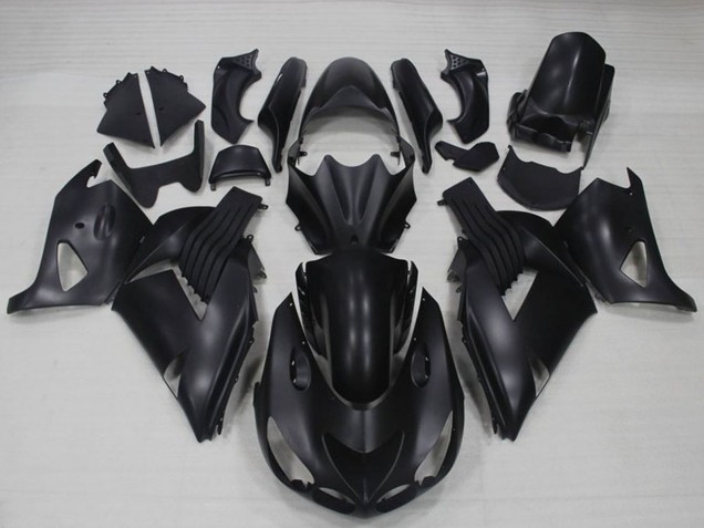 Beste Kawasaki ZX14R ZZR1400 Motorrad Verkleidung 2006-2011 - Matt Schwarz