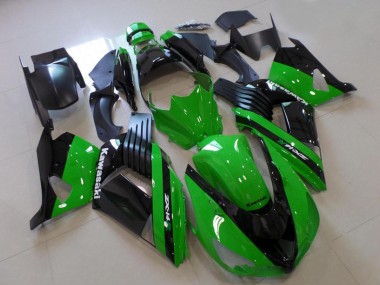 Beste Kawasaki ZX14R ZZR1400 Motorrad Verkleidung 2006-2011 - Grun Glanzendes Schwarz