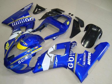 Beste Yamaha YZF R1 Motorrad Verkleidung 2000-2001 - Blau Weiss Gelb Motul 46