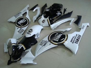 Beste Yamaha YZF R6 Motorrad Verkleidung 2008-2016 - Weiss Glanzendes Schwarz Lucky Strike Motul Michelin 34