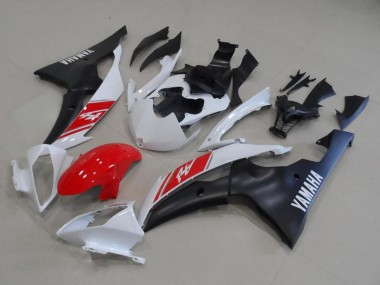 Beste Yamaha YZF R6 Motorrad Verkleidung Kit 2008-2016 - Weiss Rot Matt Schwarz