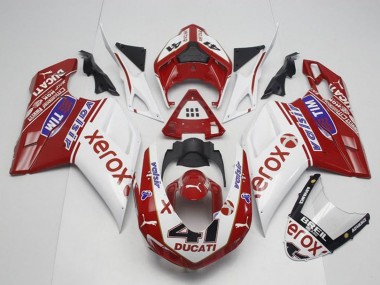 Beste Ducati 848 1098 1198 Motorrad Verkleidung 2007-2014 - Weiss Rot Glanzendes Schwarz Valsir Xerox OEM Stil 41