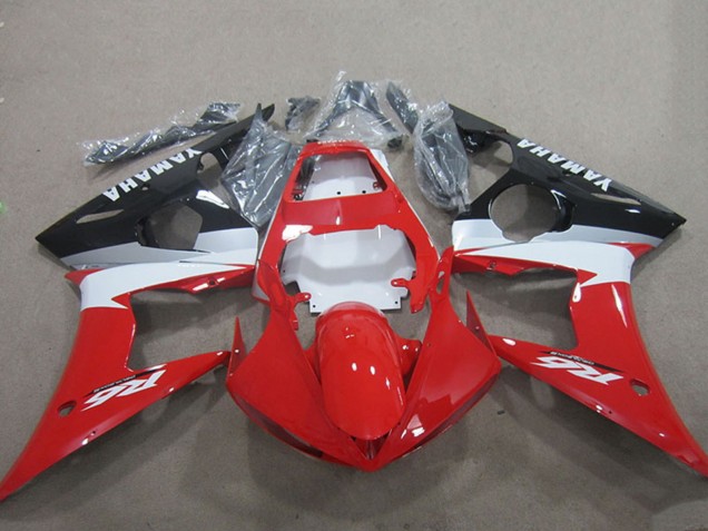 Beste Yamaha YZF R6 Motorrad Verkleidung Kit 2003-2004 - Rot Weiss Glanzendes Schwarz
