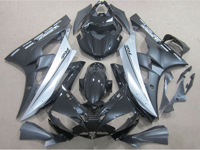 Beste Yamaha YZF R6 Motorrad Verkleidung 2006-2007 - Glanzendes Schwarz Matt Schwarz Silber