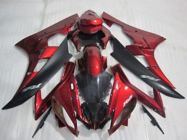 Beste Yamaha YZF R6 Motorrad Verkleidung 2006-2007 - Rot Matt Schwarz