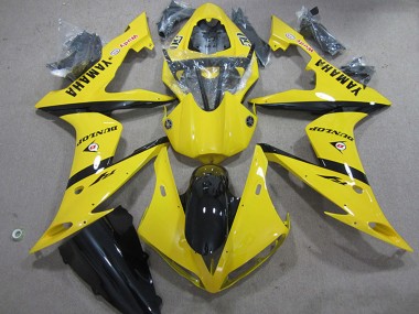 Beste Yamaha YZF R1 Motorrad Verkleidung 2004-2006 - Gelb Glanzendes Schwarz Dunlop