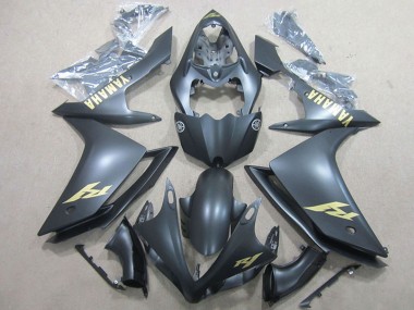 Beste Yamaha YZF R1 Motorrad Verkleidung 2007-2008 - Matt Schwarz Gold Aufkleber