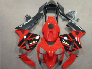 Beste Honda CBR600RR Motorrad Verkleidung 2003-2004 - Rot Glanzendes Schwarz Matt Schwarz