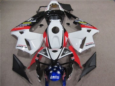 Beste Honda CBR600RR Motorrad Verkleidung 2005-2006 - Weiss Rot Blau Schwarz Stern Lee