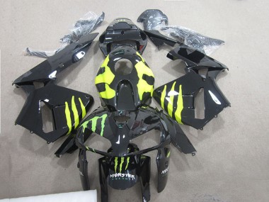 Beste Honda CBR600RR Motorrad Verkleidung 2005-2006 - Glanzendes Schwarz Grun Monster