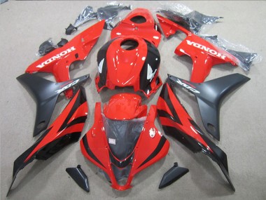 Beste Honda CBR600RR Motorrad Verkleidung 2007-2008 - Rot Glanzendes Schwarz Matt Schwarz