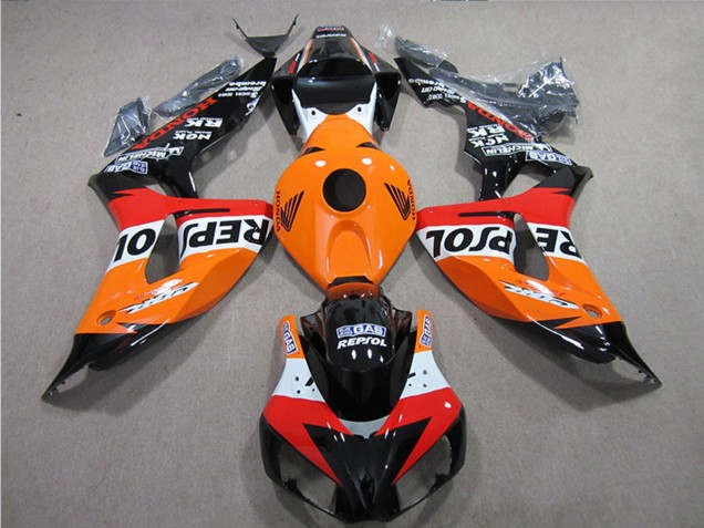 Beste Honda CBR1000RR Motorrad Verkleidungen Kit 2006-2007 - Orange Weiss Rot Glanzendes Schwarz Repsol