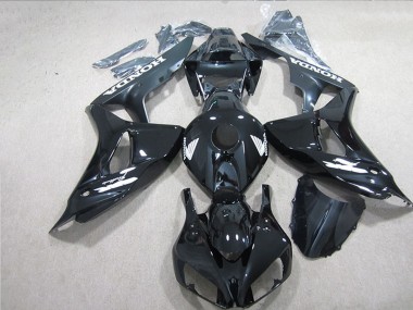 Beste Honda CBR1000RR Motorrad Verkleidung 2006-2007 - Glanzendes Schwarz Weiss Aufkleber
