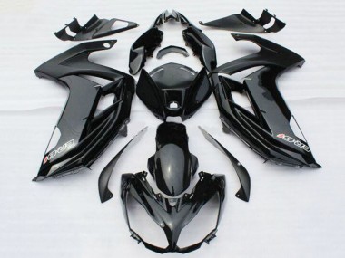Beste Kawasaki ER6F Motorrad Verkleidung 2012-2014 - Glanzendes Schwarz mit Aufkleber