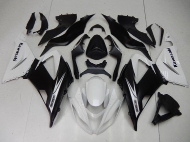 Beste Kawasaki ZX6R Motorrad Verkleidungen Kit 2013-2018 - Weiss Matt Schwarz