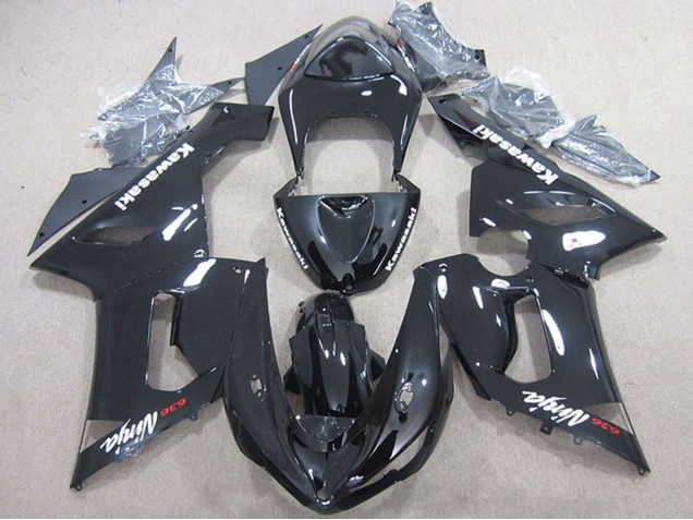 Beste Kawasaki ZX6R Motorrad Verkleidung 2005-2006 - Glanzendes Schwarz