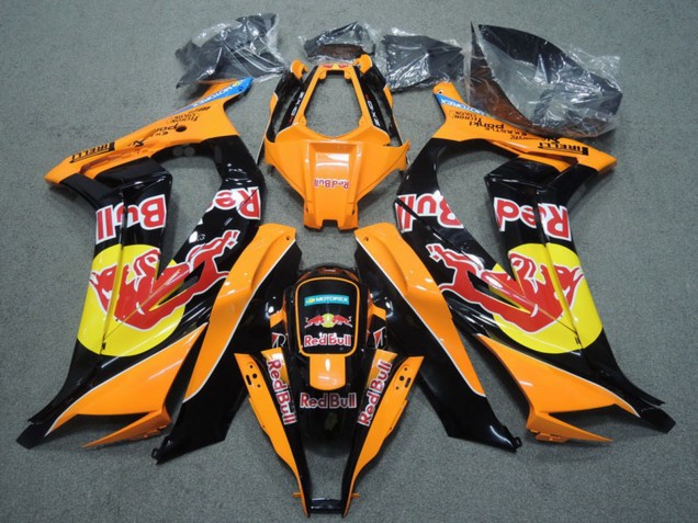 Beste Kawasaki ZX10R Motorrad Verkleidung 2011-2015 - Orange Schwarz Red Bull