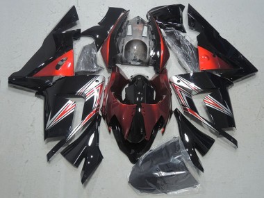 Beste Kawasaki ZX10R Motorrad Verkleidung 2004-2005 - Schwarz Rot