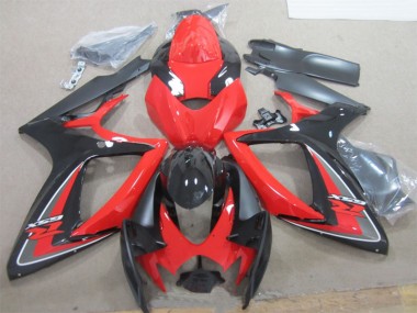 Beste Suzuki GSXR 600 Motorrad Verkleidung 2006-2007 - Rot Schwarz