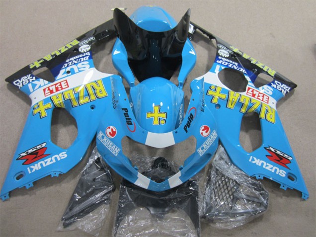 Beste Suzuki GSXR 1000 Motorrad Verkleidung 2000-2002 - Blau Gelb Weiss Schwarz Rizla