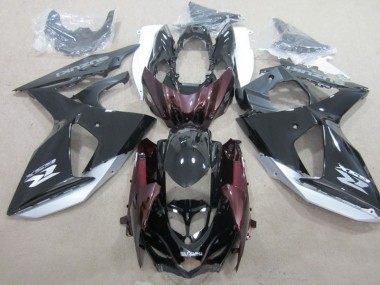 Beste Suzuki GSXR 1000 Motorrad Verkleidung 2009-2016 - Glanzendes Schwarz Silber