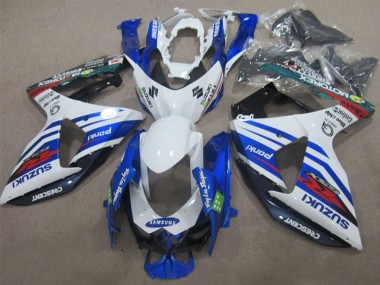 Beste Suzuki GSXR 1000 Motorrad Verkleidung 2009-2016 - Weiss Blau Rot Samsung