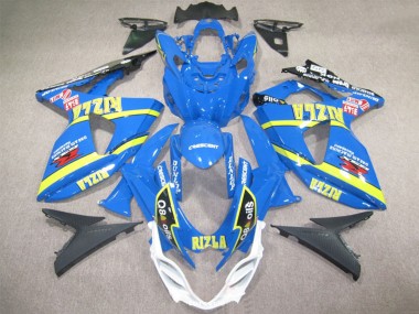 Beste Suzuki GSXR 1000 Motorrad Verkleidung 2009-2016 - Blau Gelb Rizla Q8 Oils