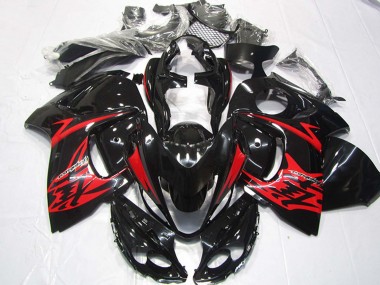 Beste Suzuki GSXR 1300 Hayabusa Motorrad Verkleidung 2008-2020 - Glanzendes Schwarz Rot