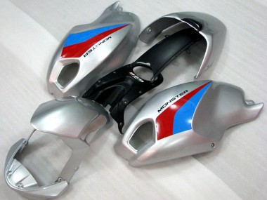 Beste Ducati Monster 696 Motorrad Verkleidung 2008-2012 - Silber Blau Rot