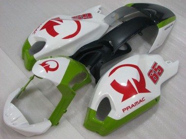 Beste Ducati Monster 696 Motorrad Verkleidung 2008-2012 - Weiss Grun Rot Pramac 65