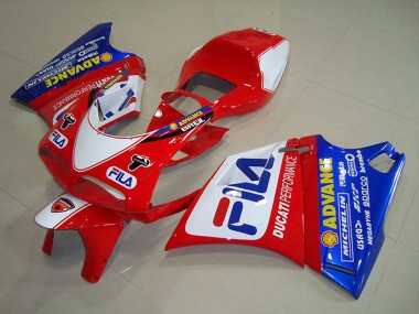 Beste Ducati 748 Motorrad Verkleidung 1993-2005 - Weiss Rot Blau Fila