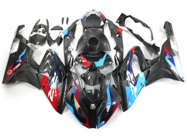 Beste BMW S1000RR Motorrad Verkleidung 2015-2016 - Blau Rot Carbonfaser