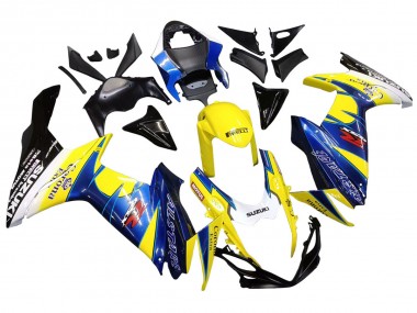 Beste Suzuki GSXR 600/750 Motorrad Verkleidung 2011-2024 - Gelb Blau Weiss Schwarz Corona Extra Alstare