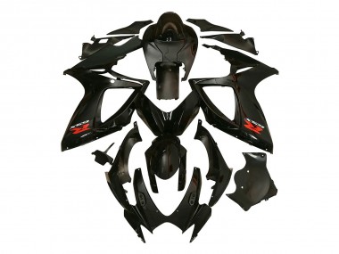 Beste Suzuki GSXR 600/750 Motorrad Verkleidung 2006-2007 - Glanzendes Schwarz