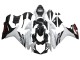 Beste Suzuki GSXR 600/750 Motorrad Verkleidung 2011-2024 - Weiss Glanzendes Schwarz