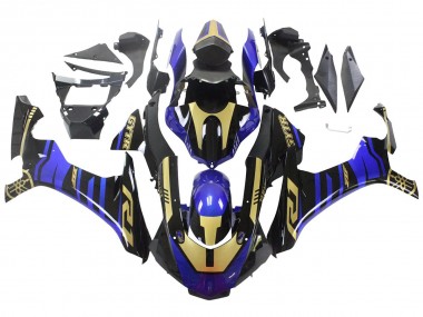Beste Yamaha YZF R1 Motorrad Verkleidung 2015-2019 - Blau Gold Schwarz