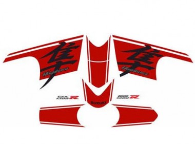 Beste Suzuki GSXR 1300 Hayabusa Motorrad Verkleidung 2008-2020 - Glanzendes Schwarz Rot