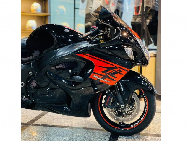 Beste Suzuki GSXR 1300 Hayabusa Motorrad Verkleidung 2008-2020 - Glanzendes Schwarz Rot