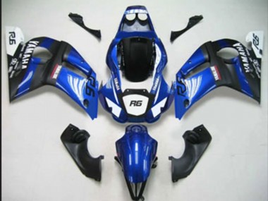Beste Yamaha YZF 600 R6 Motorrad Verkleidung 1998-2002 - Blau Weiss Matt Schwarz