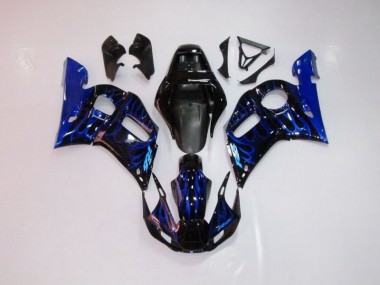Beste R6 1998-2002 Verkleidungen - Blau Flamme