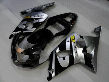 Beste GSXR 1000 K1 2000-2002 Verkleidungen - Silber Schwarz