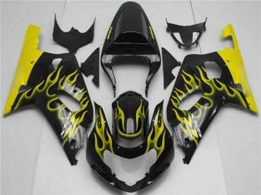 Beste GSXR 600 / 750 K1 K2 K3 2001-2003 Verkleidungen Komplett Sets - Schwarz