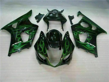 Beste GSXR 1000 K3 2003-2004 Verkleidungen - Grün Schwarz