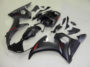 Beste R6 2003-2005 Verkleidungen - Matt Schwarze und rote Aufkleber