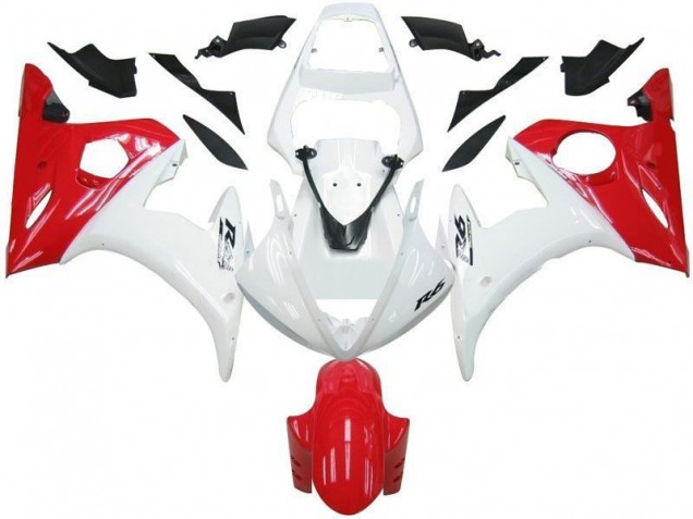 Beste R6 2003-2005 Verkleidungen - Weiß Rot Beste R6 2003-2005 Verkleidungen - Weiß Rot