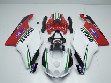 Beste Ducati 749 999 2005-2006 Verkleidungen - Weiß Rot Enel
