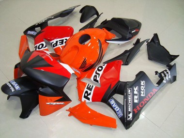 Beste CBR 600 RR 2005-2006 Verkleidungen - Matt Schwarzer Repsol Renn