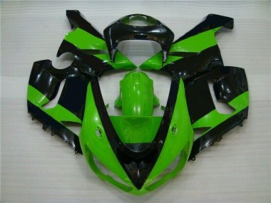 Beste ZX6R 2005-2006 Verkleidungen - Grün Schwarz