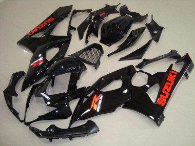 Beste GSXR 1000 K5 2005-2006 Verkleidungen - Glänzend schwarz roter Aufkleber